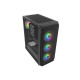 Obudowa Fury Shobo SH4F RGB Midi Tower z oknem Czarna 