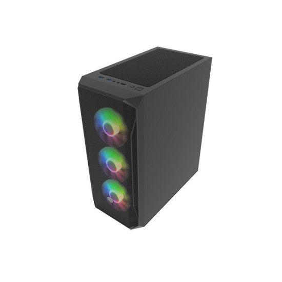 Obudowa Fury Shobo SH4F RGB Midi Tower z oknem Czarna 