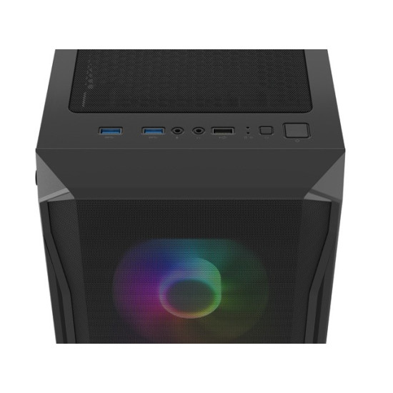 Obudowa Fury Shobo SH4F RGB Midi Tower z oknem Czarna 