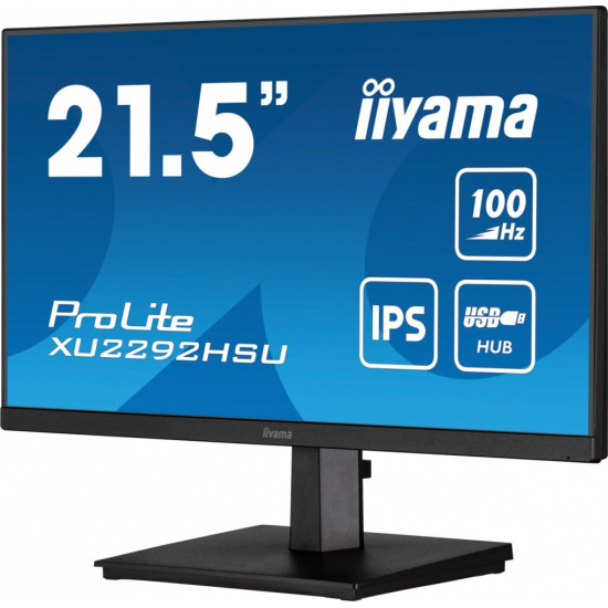 Monitor 21.5 cala ProLite XU2292HSU-B6 IPS,100Hz,FreeSync,SLIM,HDMI,DP,2x2W,  4xUSB(3.2),0.4ms