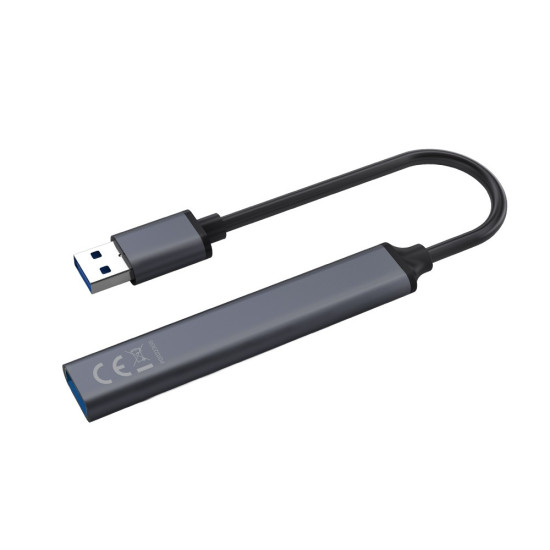 Hub 4 porty USB-A - 3 x USB-A 2.0, 1 x USB-A 3.0, 5 Gbps, Aluminium, AK-70 