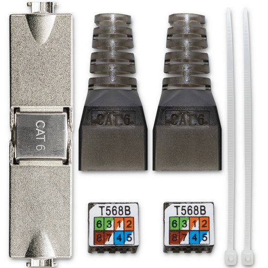 Wtyk RJ45 beznarzędziowy STP | CAT6 | JACK PIN | T568B | T568A 