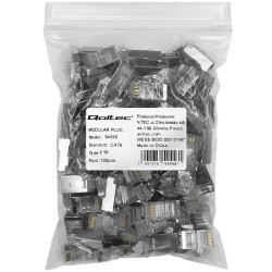 Wtyk złącze modularne RJ45 | CAT6 | FTP | Pozłacane styki |      100 sztuk 