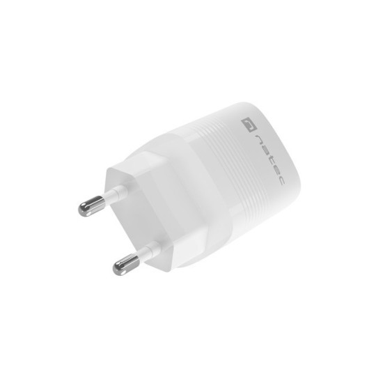Ładowarka sieciowa Ribera GAN 1X USB-A + 1X USB-C 30W Biała
