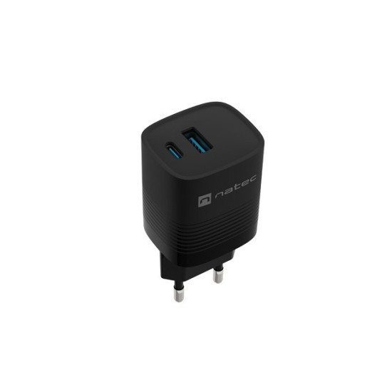 Ładowarka sieciowa Ribera GAN 1X USB-A + 1X USB-C 30W Czarna
