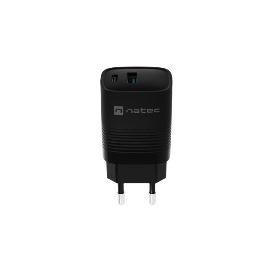Ładowarka sieciowa Ribera GAN 1X USB-A + 1X USB-C 30W Czarna