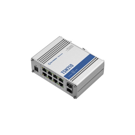 Przełącznik niezarządzalny TSW210 Switch 2xSFP 8xPoE+ 8xGbE DIN RAIL Back Panel 