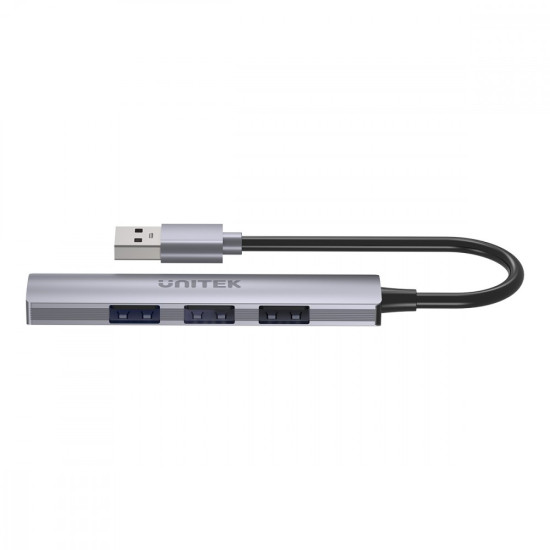 Hub USB-A; 3x USB-A 2.0; 1x USB-A 5 Gbps Aluminiowy 