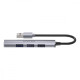 Hub USB-A; 3x USB-A 2.0; 1x USB-A 5 Gbps Aluminiowy 