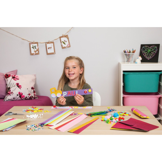 Zestaw rękodzielo 400 elementów różowy