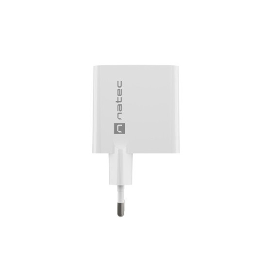 Ładowarka sieciowa RIBERA GAN 1X USB-A + 1X USB-C 65W Biała