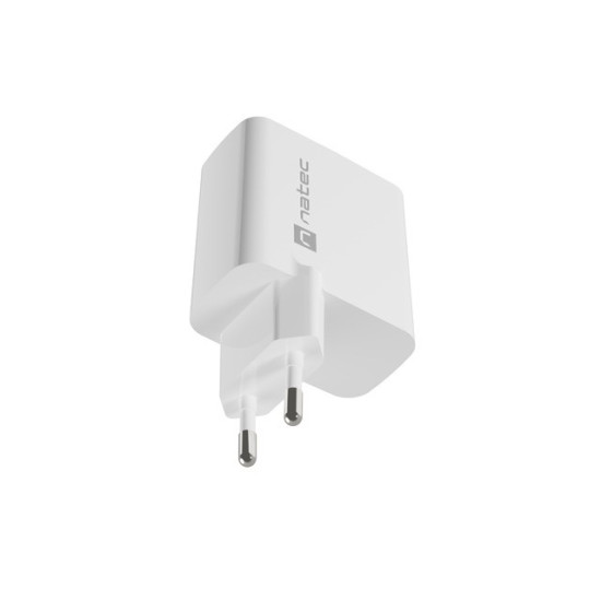 Ładowarka sieciowa RIBERA GAN 1X USB-A + 1X USB-C 65W Biała