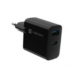 Ładowarka sieciowa Ribera GAN 1X USB-A + 1X USB-C 65W Czarna