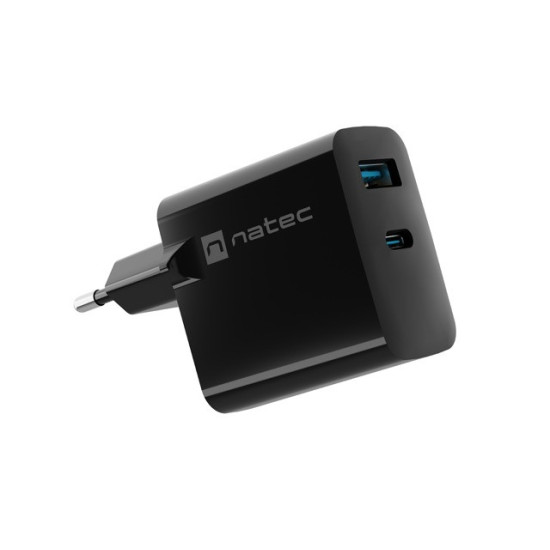 Ładowarka sieciowa Ribera GAN 1X USB-A + 1X USB-C 65W Czarna