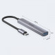 HUB USB-C; 3x USB-A 2.0 1x USB-A 5 Gbps Aluminiowy 