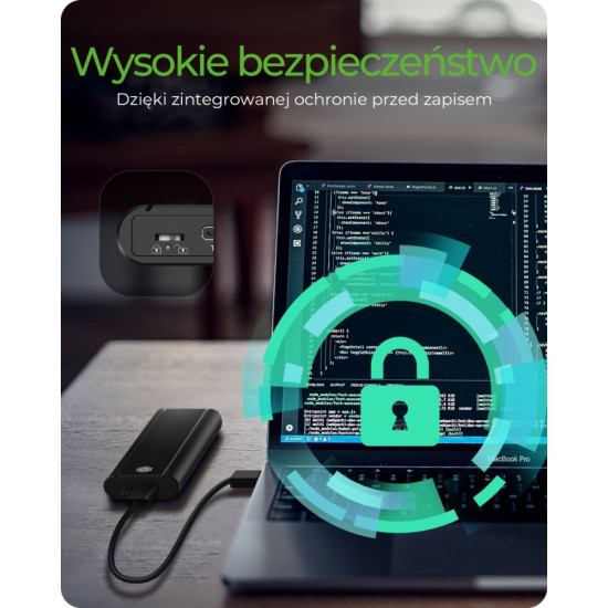 Obudowa dysku SSD IB-1807MT-C31 M.2 NVMe, USB 3.2(Gen2) Type-C, Aluminium 