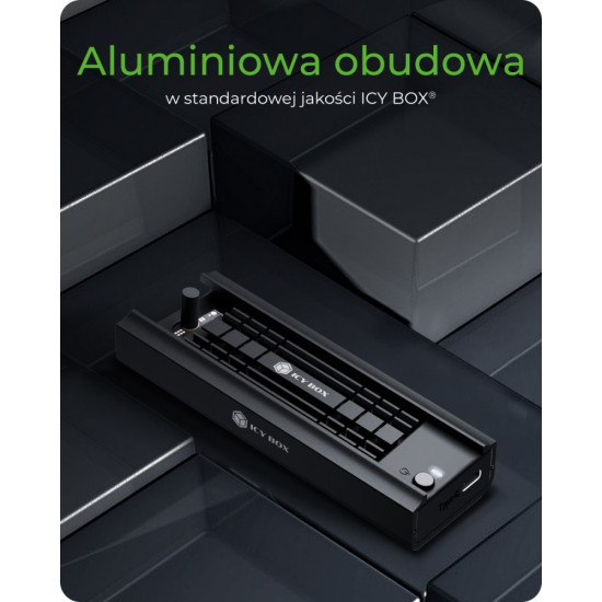 Stacja dokująca IB-180MC-C31 M.2 NVMe&SATA Docking, USB 3.2 (Gen2) Type-C, Aluminium 