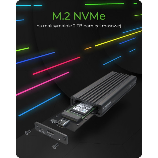 IB-1824ML-C31 Obudowa M.2 NVMe z oświetleniem RGB 