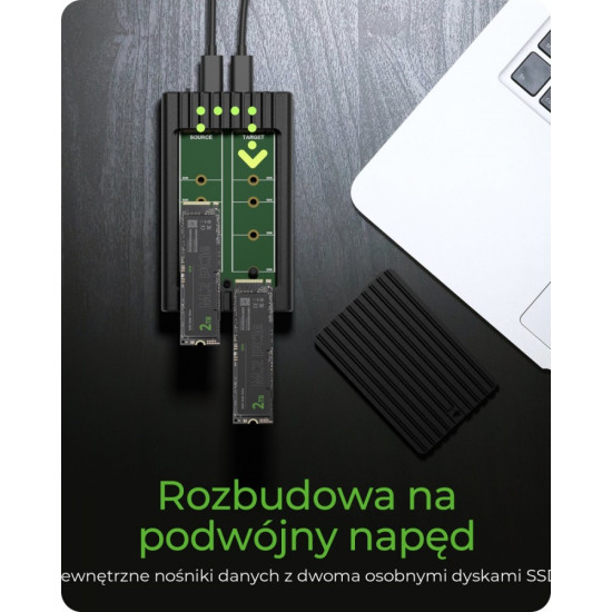 Stacja ICY BOX IB-2817MCL-C31  z funkcją klonowania dla 2x NVMe  SSD 