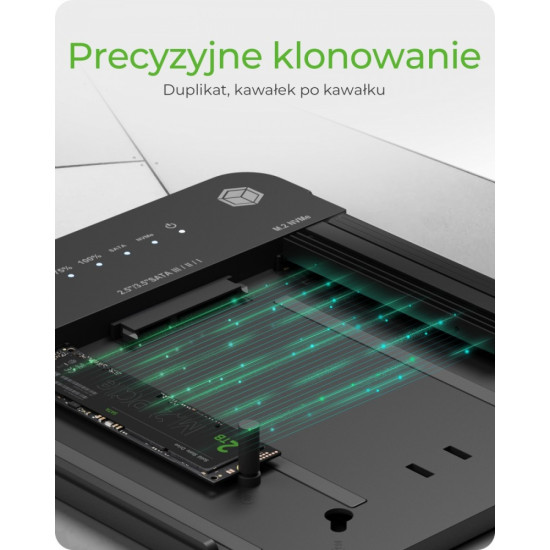 Stacja dokująca/klonująca IB-2915MSCL-C31 M.2  dla M.2 0NVMe i SATA 2,5/3,5 SSD/HDD 