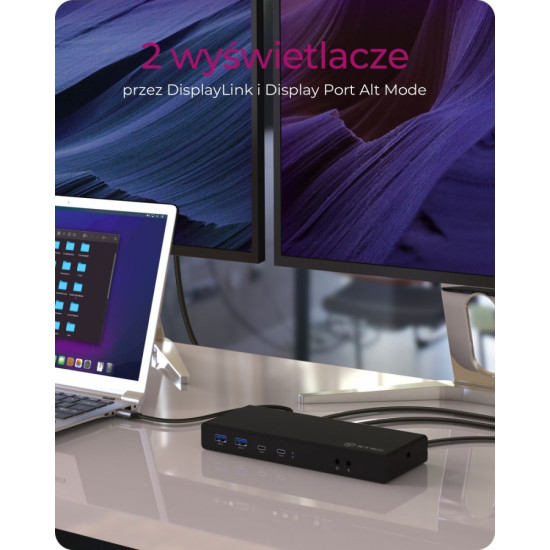 Stacja dokująca IB-DK2245AC 13w1, 2xDP,2xHDI,USB, LAN, USB-C, PD do 60W