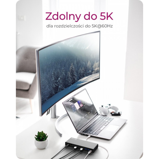 Stacja dokująca IB-DK2245AC 13w1, 2xDP,2xHDI,USB, LAN, USB-C, PD do 60W