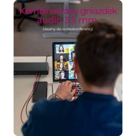 Stacja dokująca IB-DK2245AC 13w1, 2xDP,2xHDI,USB, LAN, USB-C, PD do 60W