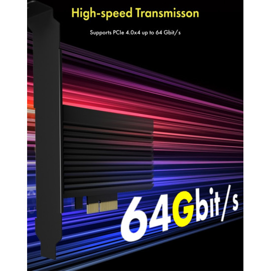 Karta PCI na M.2 SSD NVMe IB-PCI208-HS z radiatorem 