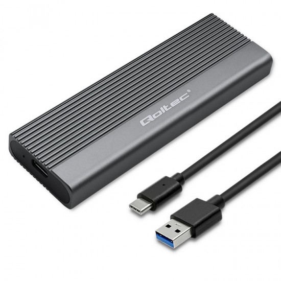 Obudowa | kieszeń na dysk SSD M.2 | SATA | NGFF | USB-C | Super  speed 6Gb/s | 2TB | Szara