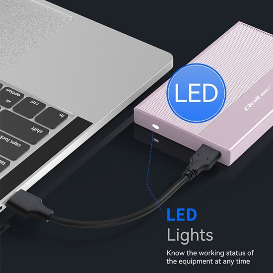 Obudowa | Kieszeń na dysk SSD HDD 2.5 cala | SATA | USB 3.0 | Super  speed 5Gb/s | 2TB | Różowy