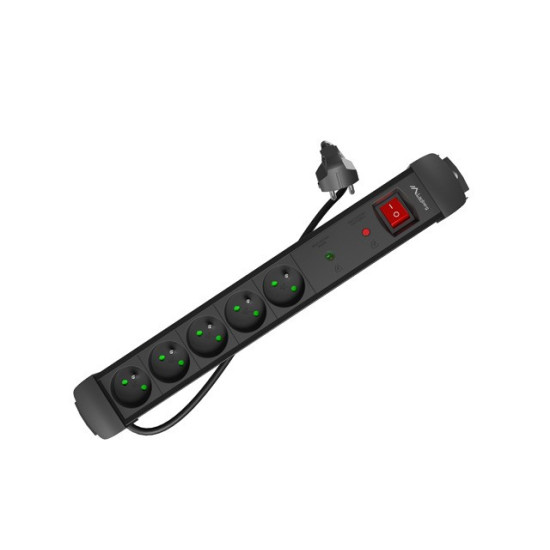 Listwa zasilająca 5.0m 5x230 cz SP1-05E-0500-BK 