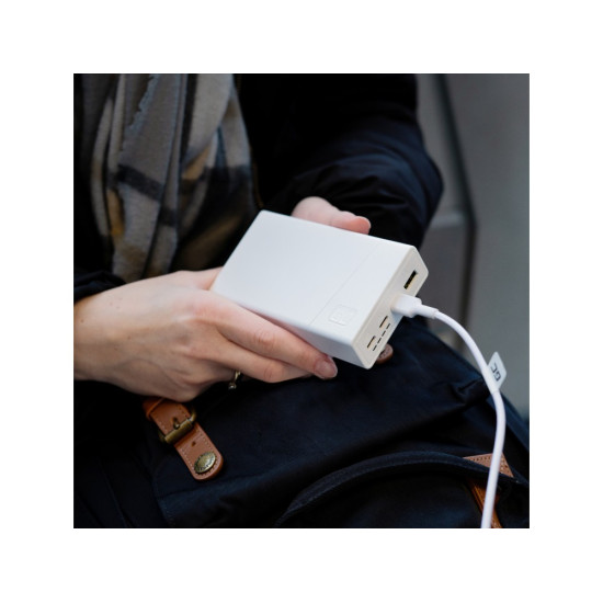 Powerbank PowerPlay 20S Biały 20000mAh 22,5W 3x USB-C 1x USB-A 