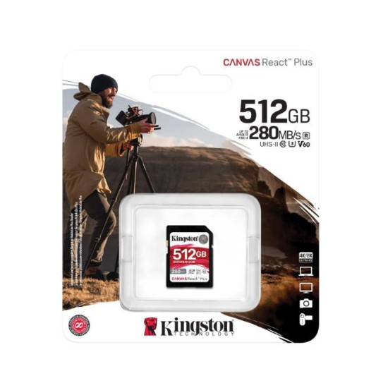 Karta pamięci SD 512GB React Plus 280/150/MB/s U3 V60 