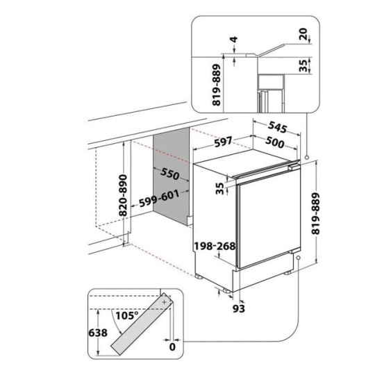 Chłodziarko-zamrażarka do zabudowy WBUF011 