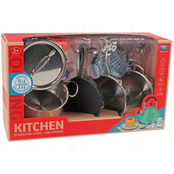 Naczynia metalowe 17 elementów