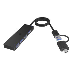 Hub IB-HUB1424-C3 4-Port USB Typ-A, złącze Typ-C/A 