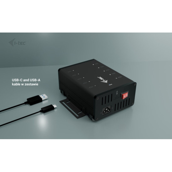 !i-tec USB-C/USB-A Metal Charging + data HUB 15W per port 10x USB-C 