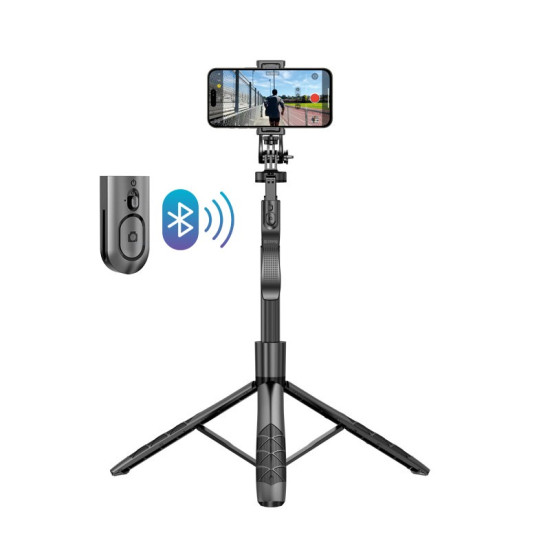 Aluminiowy selfie stick Bluetooth tripod