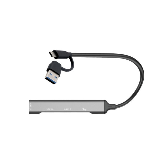 Hub USB-C/USB-A Metal 1x USB 3.0 + 3x USB 2.0 