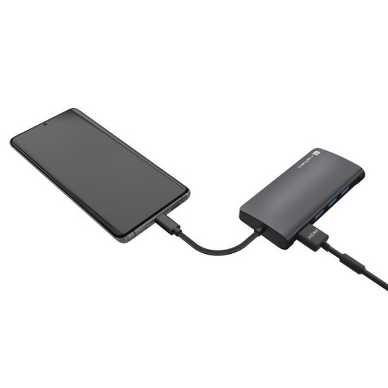 Multiport Adapter Fowler 2 V2 USB-C->HUB USB 3.0 3X, HDMI4K 