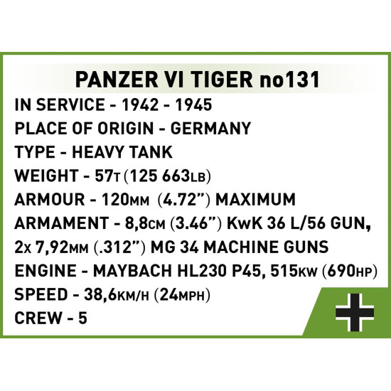Klocki Panzer VI Tiger no131 