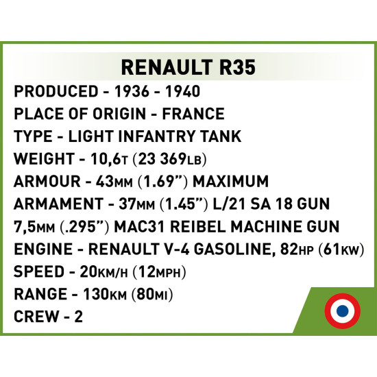 Klocki Renault R35 - Valentine IX - Panzer I
