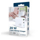 Ładowarka USB-A USB-C LED 20W PD QC3.0 biała 