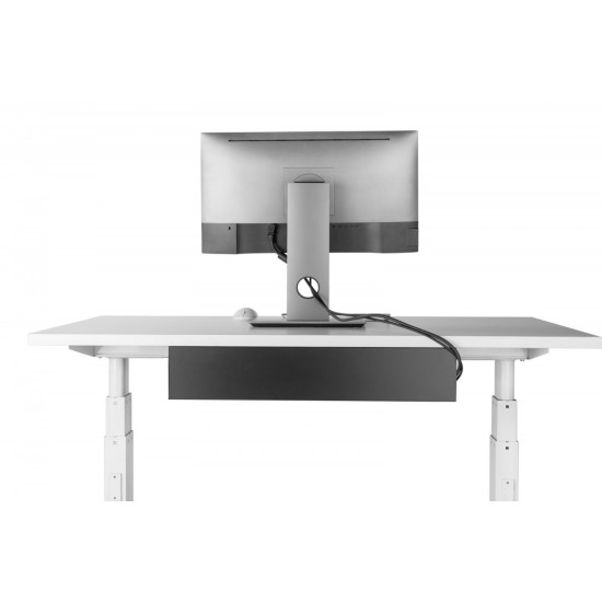 Uchwyt stalowy do organizacji kabli / listew zasilających pod biurkiem, montaż śruby, 60 cm, czarny