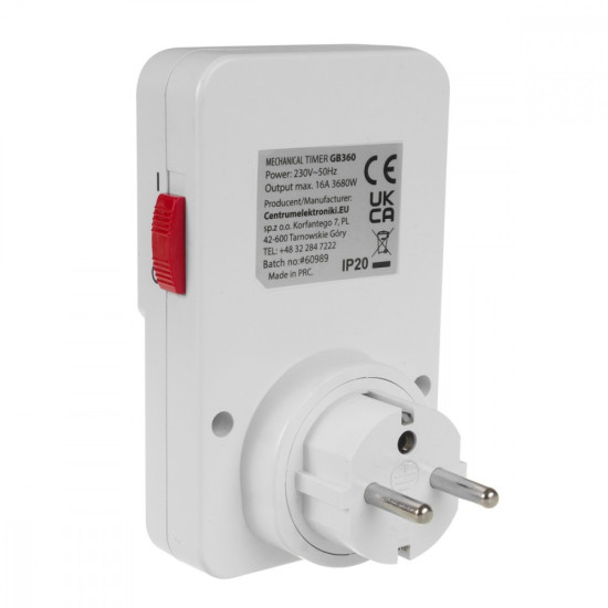 Włącznik czasowy timer mechaniczny GB360 E 