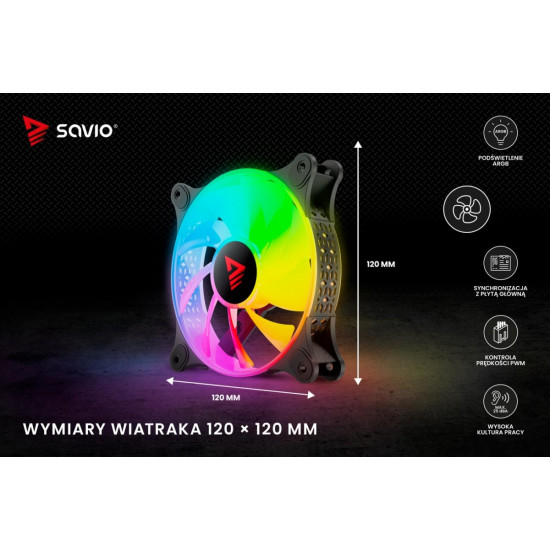 Wentylator BLAST 120mm ARGB 3-pin 5V, 4-pin 12V