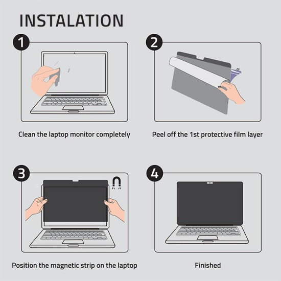 Filtr prywatyzujący RODO do MacBook Air 13.6 cala | Magnetyczny |    Ochrona wzroku 
