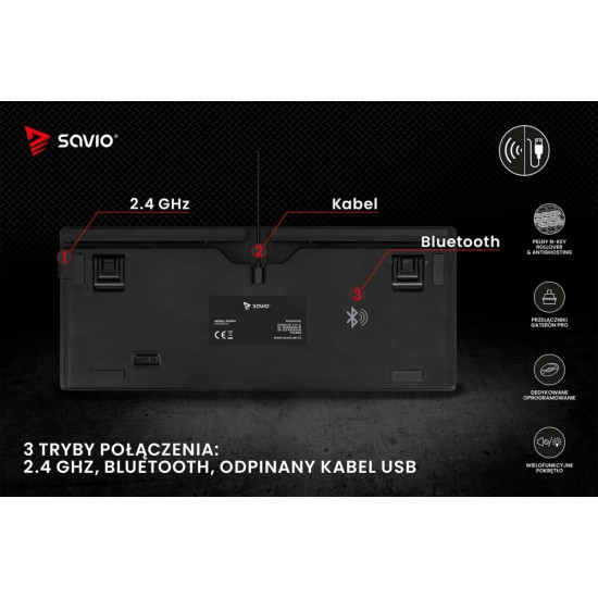 Klawiatura mechaniczna bezprzewodowa PHENIX, Gateron Yellow Pro, Pudding