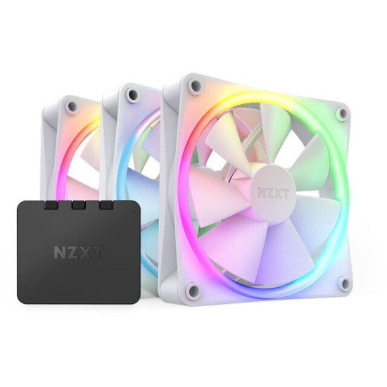 Zestaw 3 Wentylatory NZXT F120 RGB Kontroler Biały 