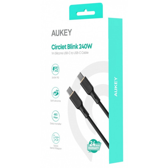 CB-SCC241 silikonowy kabel USB-C - USB-C | 1m | 5A | 240 W PD